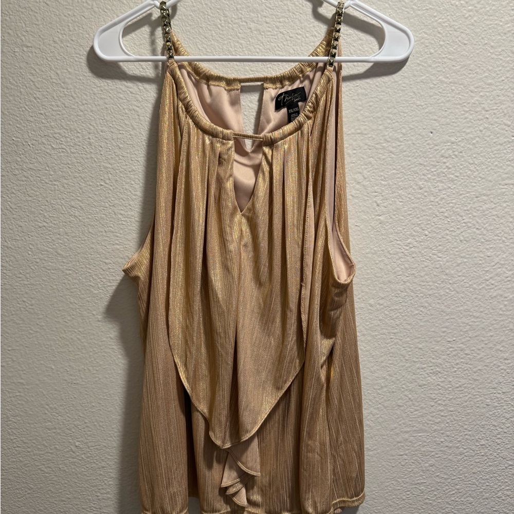 Thalia Sofia Gold Chain Strap Women's Top